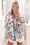 Stars Tie Dye Print Buttoned Denim Jacket