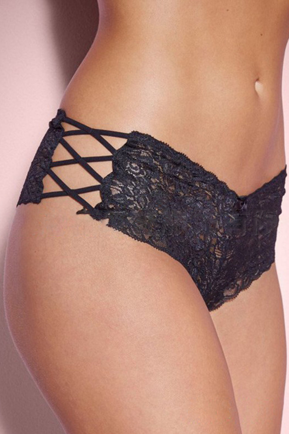 Crisscross Hollow-out Sides Lace Thong Panty