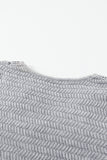 Beige Lace Scalloped V-Neck Side Split Loose Sweater