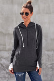 Gray Half-zip Quilted Hoodie