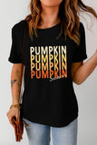 PUMPKIN SEASON Letter Print Short Sleeve T Shirt