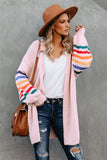Striped Balloon Sleeve Cardigan