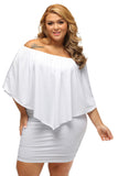 Plus Size Multiple Dressing Layered Dark Blue Mini Poncho Dress