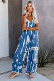 Spaghetti Strap Tie Dye Baggy Long Pants Romper