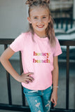 Family Matching Honey Bunch Letter Print Crewneck Girl's T Shirt