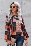 Multicolor Bohemian Floral Print Patchwork Top