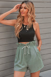 Frilled Drawstring Waist High Rise Shorts