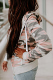 Camo Print Zip Hoodie