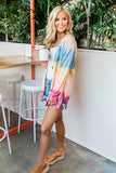Rainbow Ombre Buttoned Cardigan with Pockets