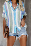 Happier With You Striped Button Top