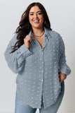 Swiss Dot Textured Plus Size Shirt