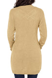 Multicolor Front Pocket and Buttons Closure Cardigan