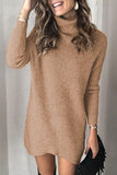 Turtleneck Long Sleeve Knitted Sweater Dress