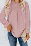 Swiss Dot Smocked Long Sleeve Top