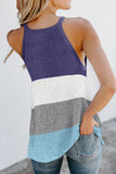 Color Block Striped Knit Tank Top