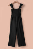 Flutter Sleeve Smocked Wide Leg Jumpsuit