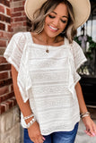 Cascading Ruffle Lace Blouse
