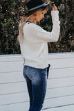 Deep V Contrasted Neckline Knitted Sweater