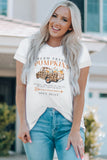 White Fresh Pumpkins Leopard Truck Graphic Tee