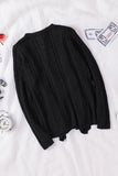 Ruffled Buttoned Open Front Knitted Sweater