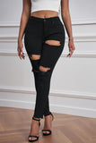 Distressed Slits High Waist Jeans
