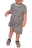 Little Girls' Leopard Print Short Sleeve Mini Dress