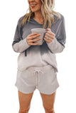 Dip Dye Hooded Lounge Sweatshirt Shorts Set