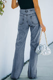 High Rise Slit Anklet Flare Jeans