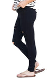 Burgundy Distressed Front Stretch Denim Pants