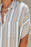 Multicolor Striped Oversize Short Sleeve Shirt