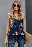 Multicolor Spaghetti Straps V Neck Print Tank Top