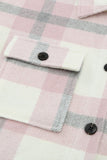 Plaid Print Pocket Women Shacket