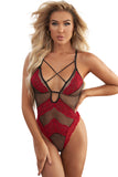 Criss Cross Lace Mesh Patch Teddy