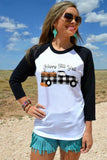 Black Happy Fall Yall Pumpkin Truck Graphic Print Color Block Top