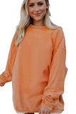 Ribbed Corded Oversized Sweatshirt