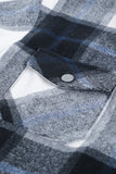 Plaid Print Buttoned Shirt Coat with Pocket