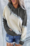 Hooded Tie Dye Print Pocket Casual Sweatshirt