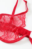 Sexy Lace Crisscross Back Triangle Bra & Lace-up Thong Set