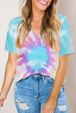Gradient Tie Dye V Neck T-shirt