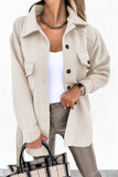 Lapel Button-Down Coat with Chest Pockets