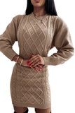 Geometric Texture Bodycon Sweater Dress