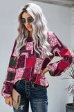Multicolor Bohemian Floral Print Patchwork Top