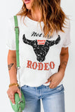 White Not My Rodeo Bull Graphic T Shirt