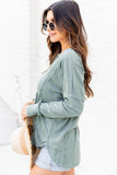 Buttoned Splicing Long Sleeve Blouse
