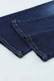 Plus Size Deep Wash Mid-waist Flared Jeans