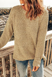 Apricot Porncorn Drop Shoulder Pullover Knit Sweater