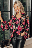Ruffled Collar Floral Blouse