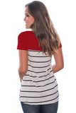 Splice Striped Short Sleeve T-shirt