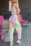 Tie Dye Drawstring Jogging Jumpsuit