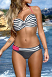 Halter Bandeau Striped Bikini